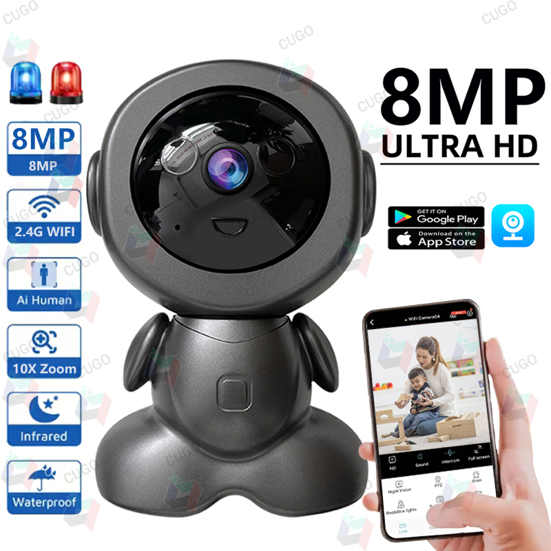 Home Security Robots - 8MP 와이파이 감시 로봇 카메라 PTZ