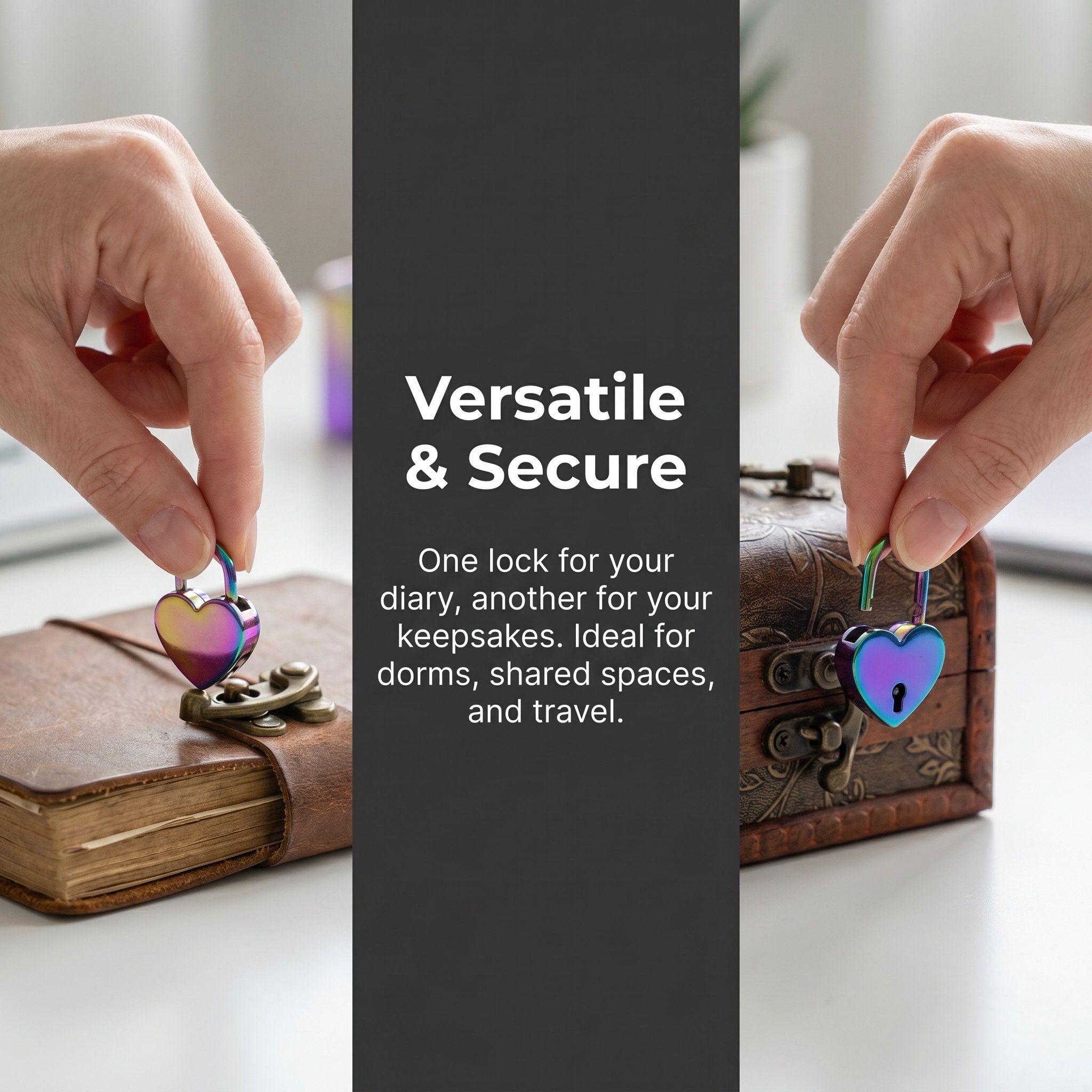 2세트 미니 하트 모양 자물쇠와 열쇠, 빈티지 금속 다 - Home Security Box 리뷰 및 가격